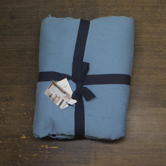 J. Queen New York Cotton Seacove Hypoallergenic Duvet Cover South Seas Blue King - Picture 2 of 8